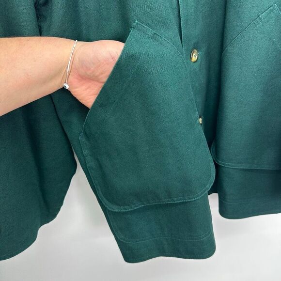 Big Yank Unisex Vintage Emerald Green Corduroy Collar Cuffs Barn Chore Jacket - Picture 9 of 13